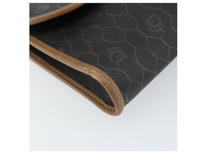 Borsa a spalla in tela a nido d'ape PVC nera e oro Christian Dior Auth ka2128 Nero D'oro - vista 14