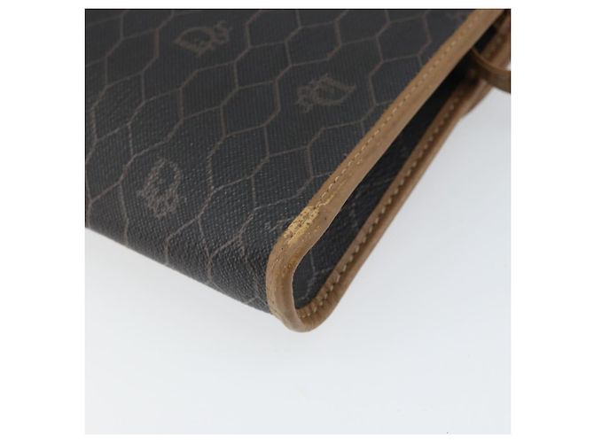 Borsa a spalla in tela a nido d'ape PVC nera e oro Christian Dior Auth ka2128 Nero D'oro - vista 15