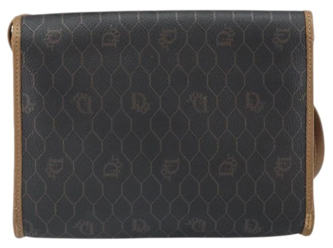 Borsa a spalla in tela a nido d'ape PVC nera e oro Christian Dior Auth ka2128 Nero D'oro - vista 2