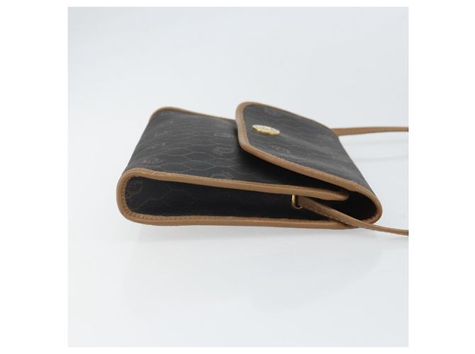 Borsa a spalla in tela a nido d'ape PVC nera e oro Christian Dior Auth ka2128 Nero D'oro - vista 3