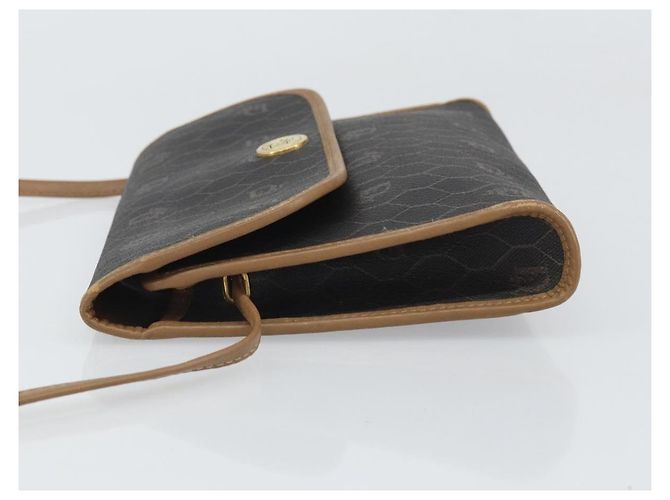 Borsa a spalla in tela a nido d'ape PVC nera e oro Christian Dior Auth ka2128 Nero D'oro - vista 4