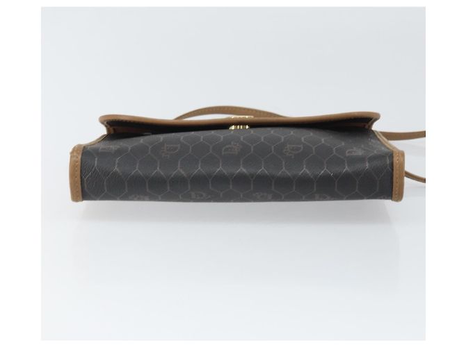 Borsa a spalla in tela a nido d'ape PVC nera e oro Christian Dior Auth ka2128 Nero D'oro - vista 5