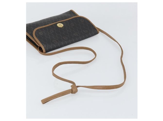 Borsa a spalla in tela a nido d'ape PVC nera e oro Christian Dior Auth ka2128 Nero D'oro - vista 7
