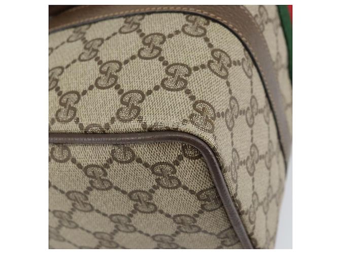 Borsa Gucci GG Supreme Web Sherry Line PVC Beige Oro 39 02 006 Auth 170110 D'oro - vista 16