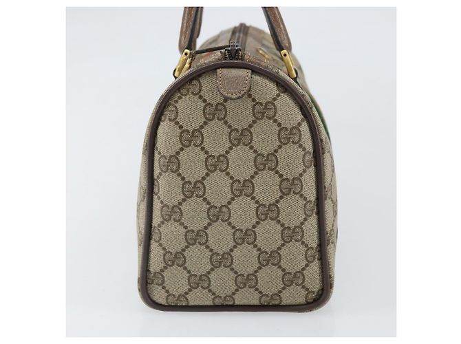 Borsa Gucci GG Supreme Web Sherry Line PVC Beige Oro 39 02 006 Auth 170110 D'oro - vista 3