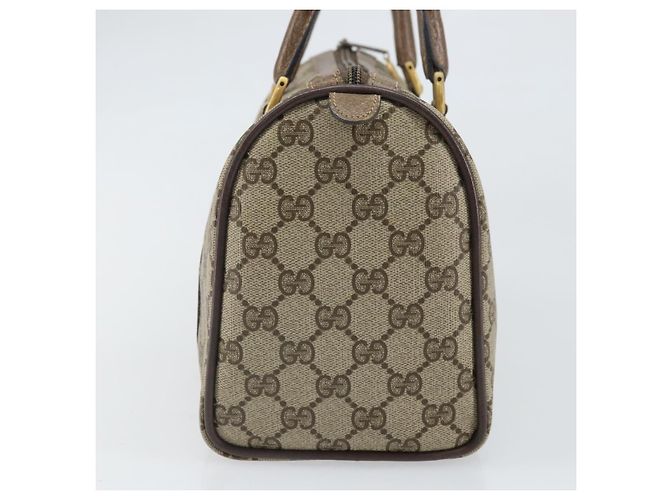Borsa Gucci GG Supreme Web Sherry Line PVC Beige Oro 39 02 006 Auth 170110 D'oro - vista 4