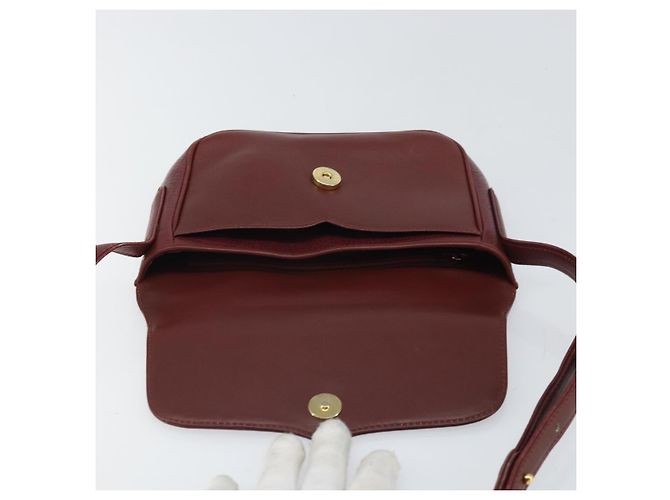 Cartier Borsa a spalla Must Line in pelle Bordeaux oro Auth BA9920 D'oro Bordò - vista 10