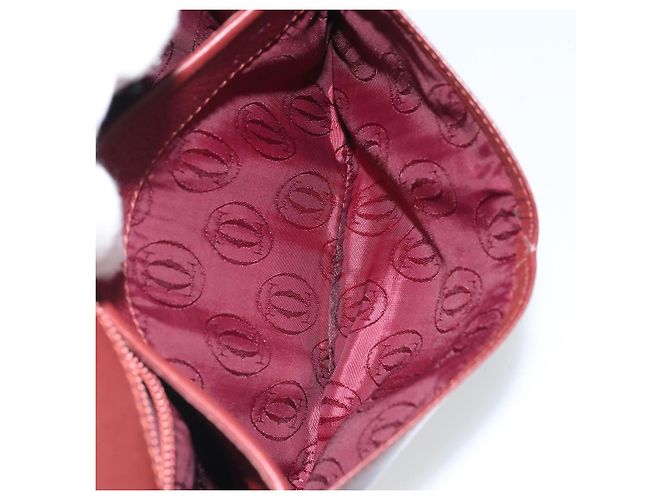 Cartier Borsa a spalla Must Line in pelle Bordeaux oro Auth BA9920 D'oro Bordò - vista 12