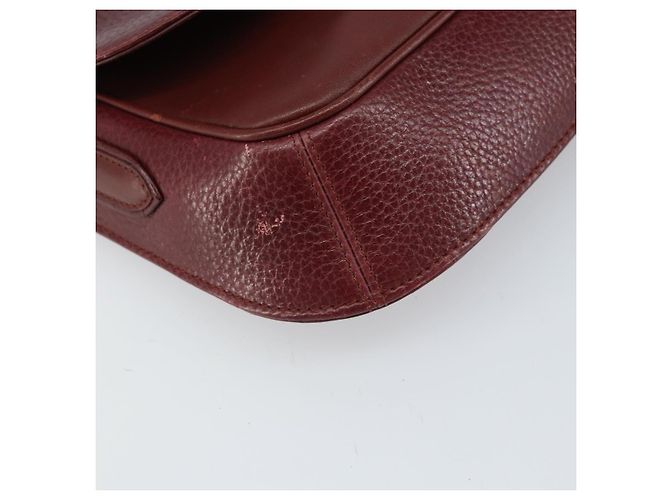 Cartier Borsa a spalla Must Line in pelle Bordeaux oro Auth BA9920 D'oro Bordò - vista 14