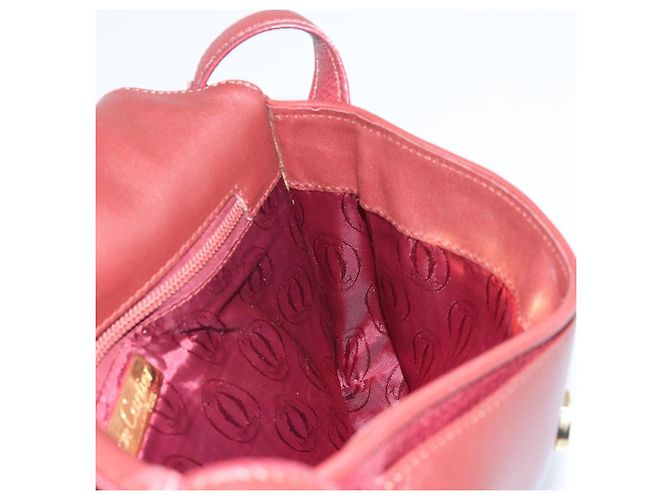 Cartier Borsa a spalla Must Line in pelle Bordeaux oro Auth BA9920 D'oro Bordò - vista 19
