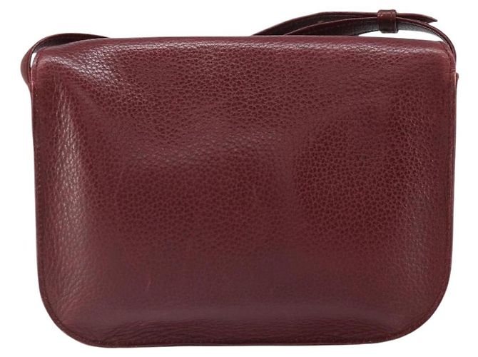 Cartier Borsa a spalla Must Line in pelle Bordeaux oro Auth BA9920 D'oro Bordò - vista 2