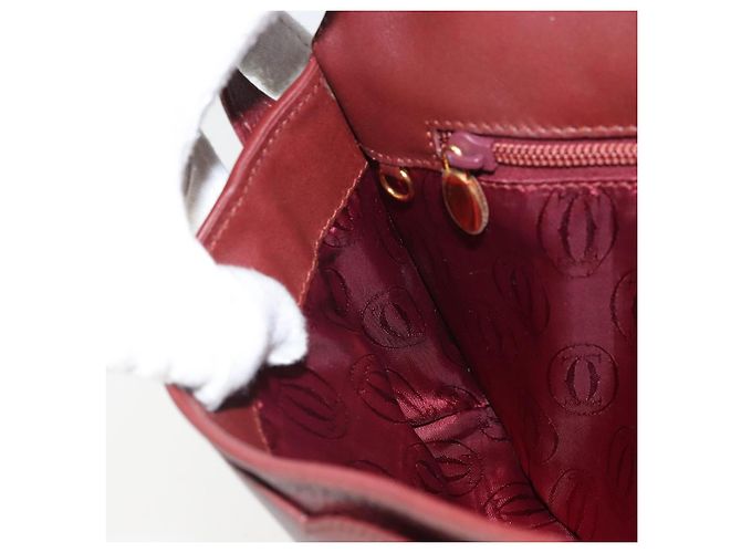 Cartier Borsa a spalla Must Line in pelle Bordeaux oro Auth BA9920 D'oro Bordò - vista 20