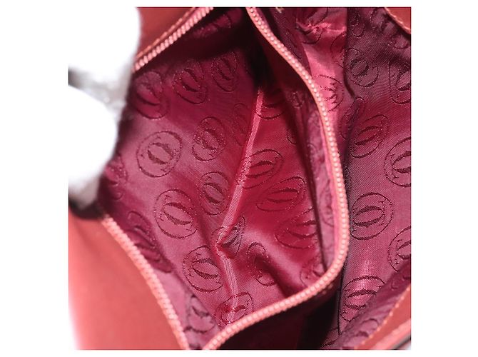 Cartier Borsa a spalla Must Line in pelle Bordeaux oro Auth BA9920 D'oro Bordò - vista 22