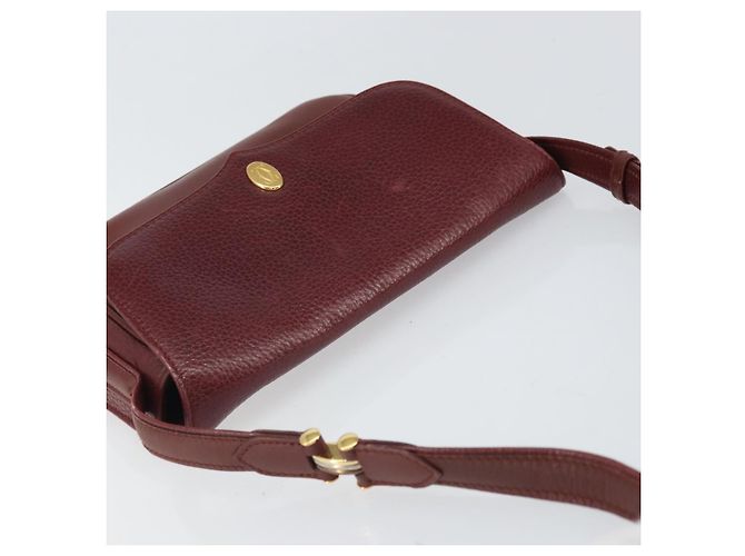 Cartier Borsa a spalla Must Line in pelle Bordeaux oro Auth BA9920 D'oro Bordò - vista 6