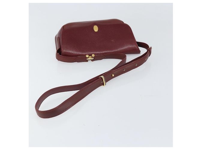 Cartier Borsa a spalla Must Line in pelle Bordeaux oro Auth BA9920 D'oro Bordò - vista 7