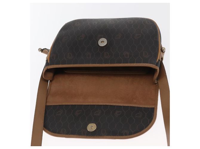 Borsa a spalla in tela a nido d'ape PVC nera e dorata Christian Dior Auth 170469 Nero D'oro - vista 11