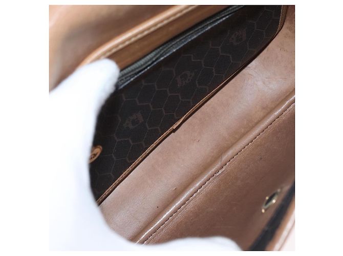 Borsa a spalla in tela a nido d'ape PVC nera e dorata Christian Dior Auth 170469 Nero D'oro - vista 12