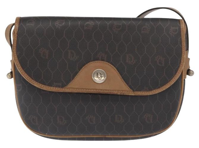 Borsa a spalla in tela a nido d'ape PVC nera e dorata Christian Dior Auth 170469 Nero D'oro - vista 13