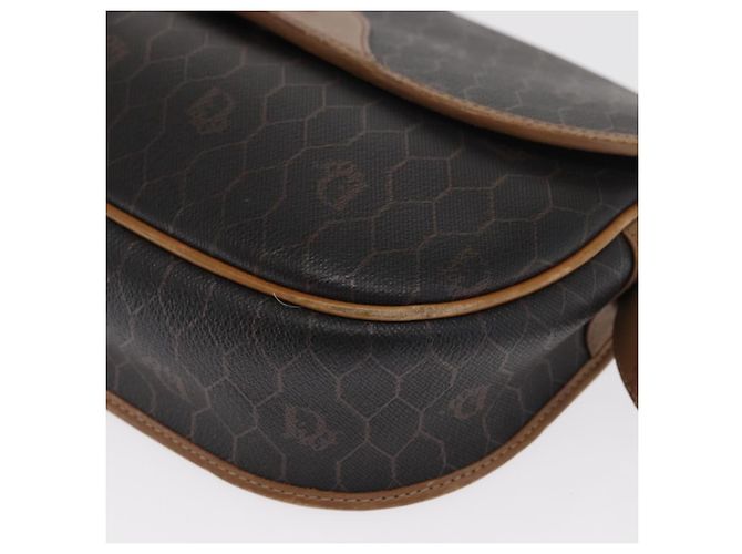 Borsa a spalla in tela a nido d'ape PVC nera e dorata Christian Dior Auth 170469 Nero D'oro - vista 14