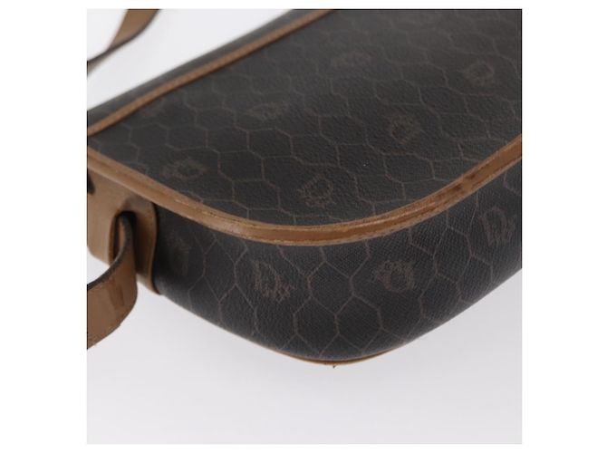 Borsa a spalla in tela a nido d'ape PVC nera e dorata Christian Dior Auth 170469 Nero D'oro - vista 15