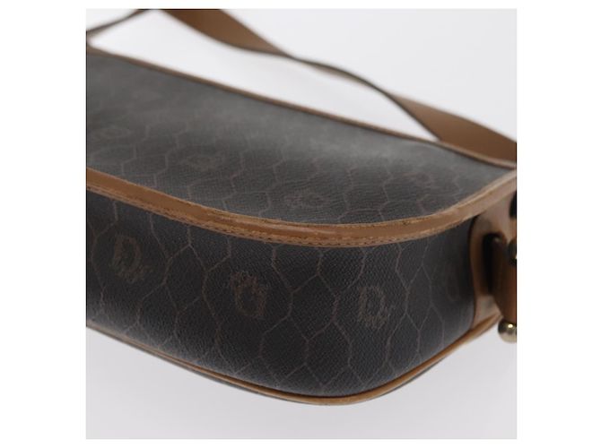 Borsa a spalla in tela a nido d'ape PVC nera e dorata Christian Dior Auth 170469 Nero D'oro - vista 16