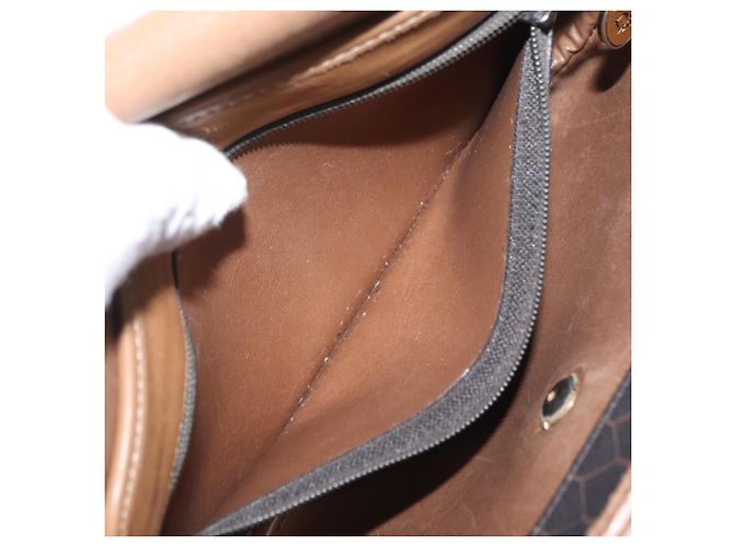 Borsa a spalla in tela a nido d'ape PVC nera e dorata Christian Dior Auth 170469 Nero D'oro - vista 22