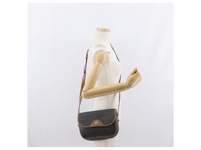Borsa a spalla in tela a nido d'ape PVC nera e dorata Christian Dior Auth 170469 Nero D'oro - vista 23