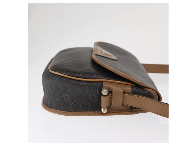 Borsa a spalla in tela a nido d'ape PVC nera e dorata Christian Dior Auth 170469 Nero D'oro - vista 3