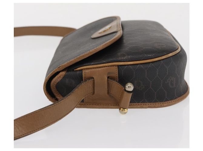Borsa a spalla in tela a nido d'ape PVC nera e dorata Christian Dior Auth 170469 Nero D'oro - vista 4