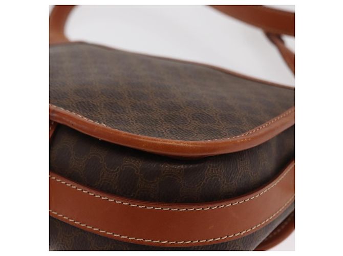 Céline Borsa a spalla in tela Macadam CELINE in pelle PVC marrone oro Auth 170338 D'oro - vista 17