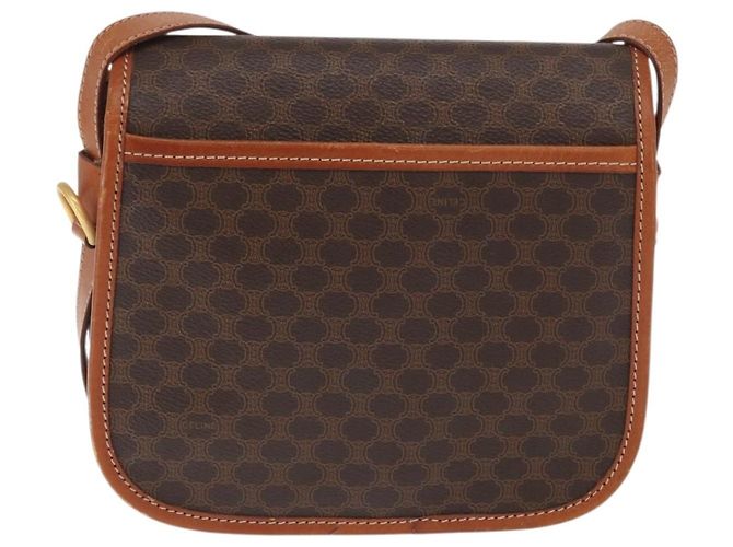 Céline Borsa a spalla in tela Macadam CELINE in pelle PVC marrone oro Auth 170338 D'oro - vista 2