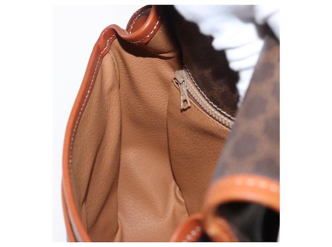 Céline Borsa a spalla in tela Macadam CELINE in pelle PVC marrone oro Auth 170338 D'oro - vista 21