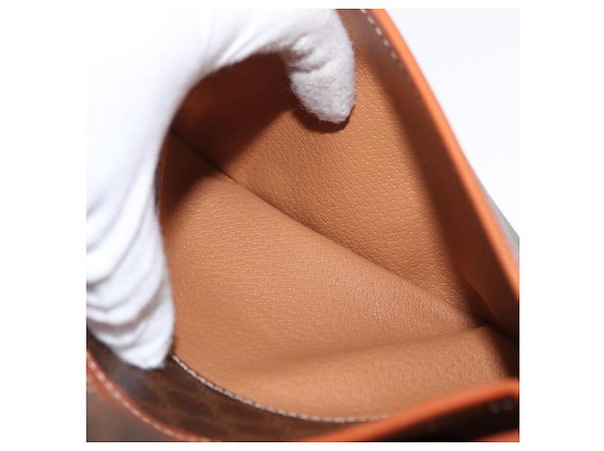 Céline Borsa a spalla in tela Macadam CELINE in pelle PVC marrone oro Auth 170338 D'oro - vista 23