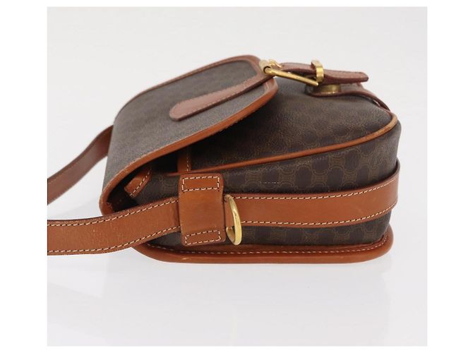 Céline Borsa a spalla in tela Macadam CELINE in pelle PVC marrone oro Auth 170338 D'oro - vista 4