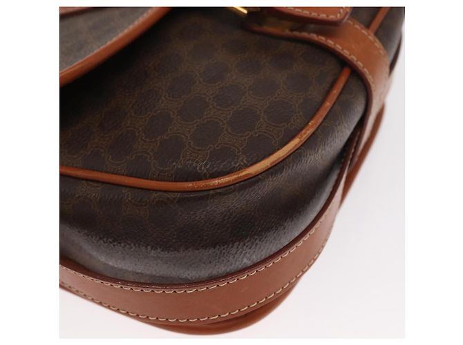 Céline Borsa a spalla in tela Macadam CELINE in pelle PVC marrone oro Auth 170338 D'oro - vista 8