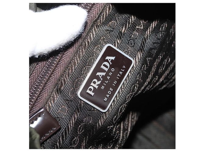 PRADA Backpack Nylon Khaki Silver Auth 166761 Silvery - view 20