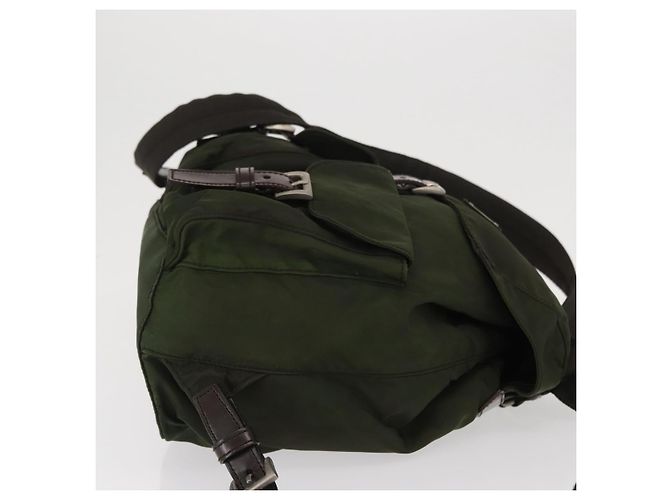 PRADA Backpack Nylon Khaki Silver Auth 166761 Silvery - view 3