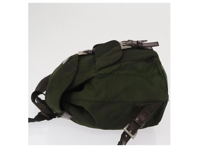 PRADA Backpack Nylon Khaki Silver Auth 166761 Silvery - view 4