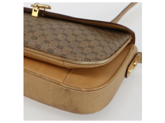 Gucci Borsa a Spalla Micro GG Supreme PVC Beige Oro Auth ep13175 D'oro - vista 14