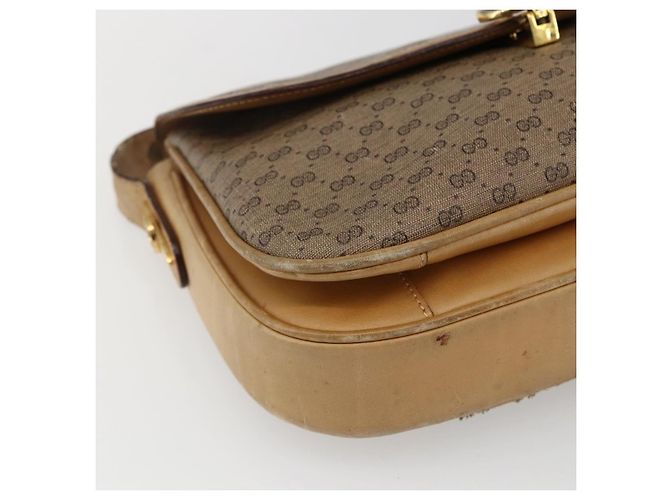 Gucci Borsa a Spalla Micro GG Supreme PVC Beige Oro Auth ep13175 D'oro - vista 15
