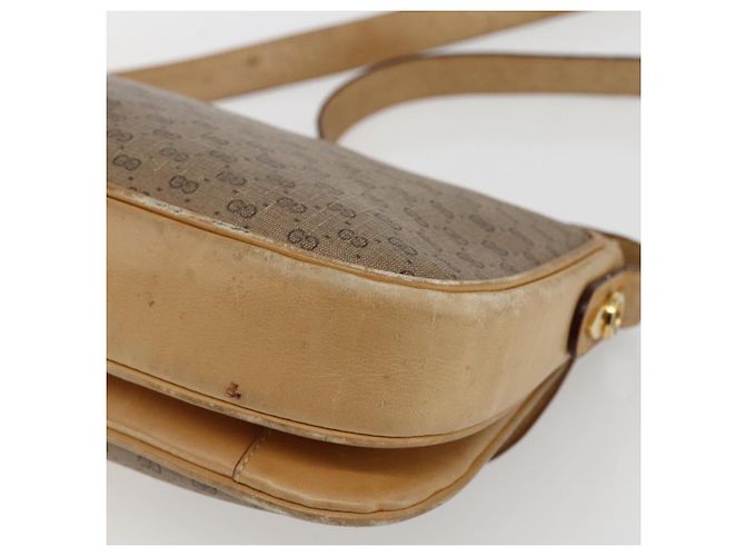 Gucci Borsa a Spalla Micro GG Supreme PVC Beige Oro Auth ep13175 D'oro - vista 16