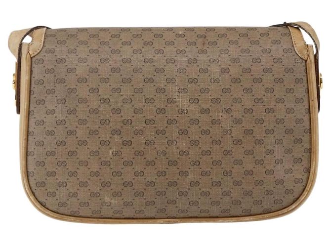 Gucci Borsa a Spalla Micro GG Supreme PVC Beige Oro Auth ep13175 D'oro - vista 2