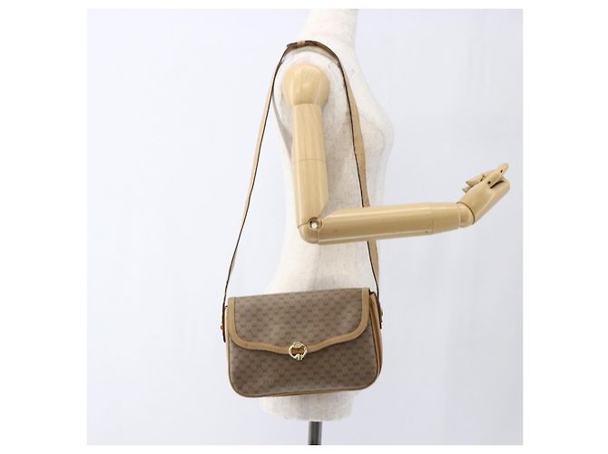 Gucci Borsa a Spalla Micro GG Supreme PVC Beige Oro Auth ep13175 D'oro - vista 23