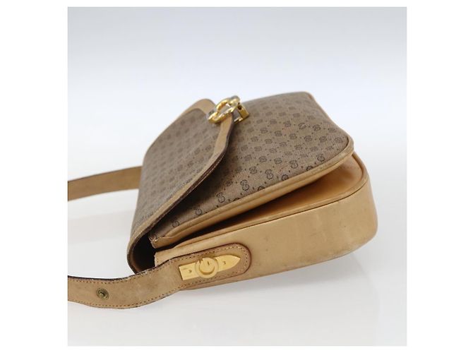 Gucci Borsa a Spalla Micro GG Supreme PVC Beige Oro Auth ep13175 D'oro - vista 3