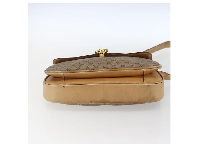 Gucci Borsa a Spalla Micro GG Supreme PVC Beige Oro Auth ep13175 D'oro - vista 5