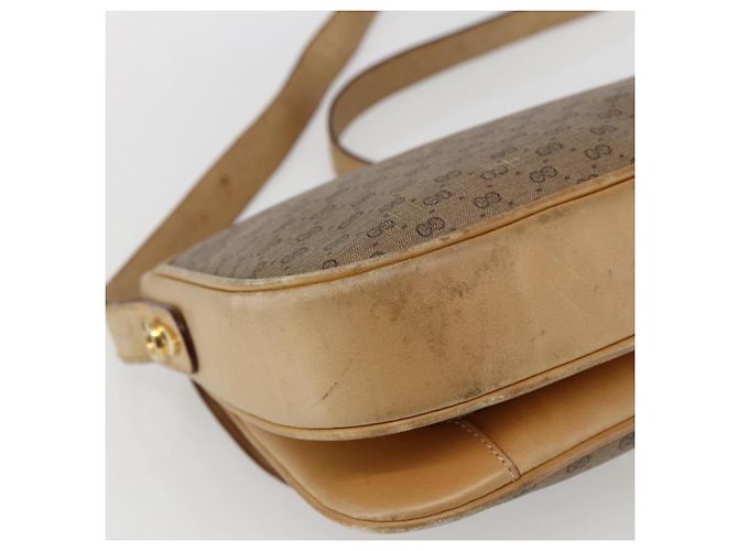 Gucci Borsa a Spalla Micro GG Supreme PVC Beige Oro Auth ep13175 D'oro - vista 9