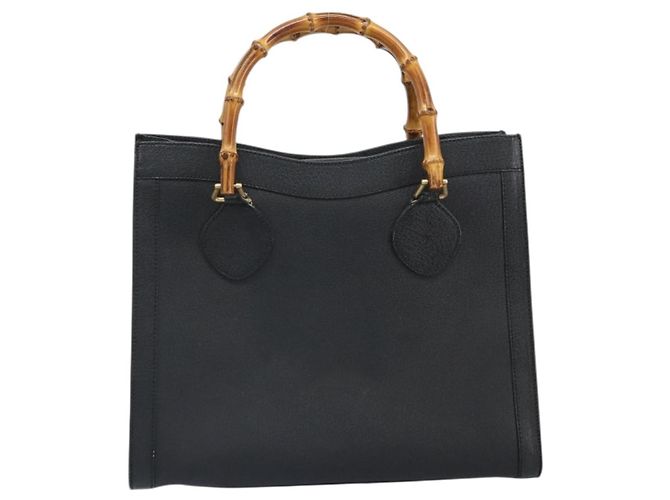 Borsa a mano in pelle Gucci Bamboo Nera Oro 002 1186 0260 Auth ep13167 Nero D'oro - vista 13