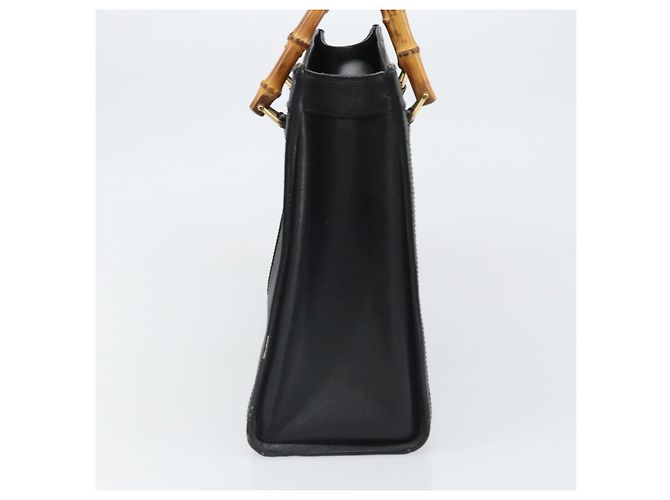 Borsa a mano in pelle Gucci Bamboo Nera Oro 002 1186 0260 Auth ep13167 Nero D'oro - vista 4