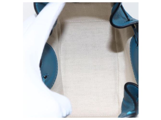 LOEWE Anagram Hammock Mini Borsa a Corda in Pelle Blu Oro Auth BA10330SM D'oro - vista 10