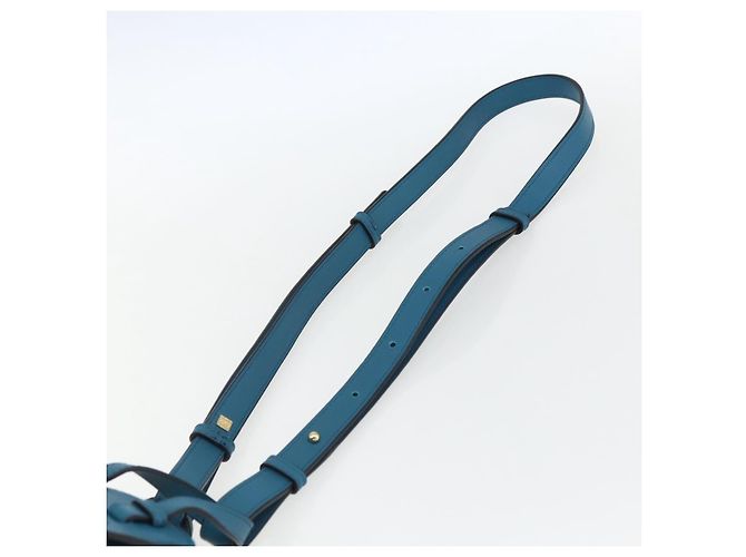 LOEWE Anagram Hammock Mini Borsa a Corda in Pelle Blu Oro Auth BA10330SM D'oro - vista 15